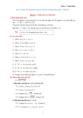 Toán 6 - Bài 2 Một số phương pháp chứng minh chia hết